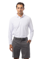 MEN'S SOLAIR LONG SLEEVE POLO. WHITE. 900841A - SanSoleil