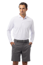MEN'S SOLAIR LONG SLEEVE POLO. WHITE. 900841A - SanSoleil