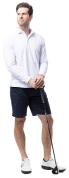 MEN'S SOLAIR LONG SLEEVE POLO. WHITE. 900841A - SanSoleil