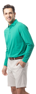 SANSOLEIL'S MEN'S SOLAIR LONG SLEEVE POLO. VARSITY GREEN 900841A - SanSoleil