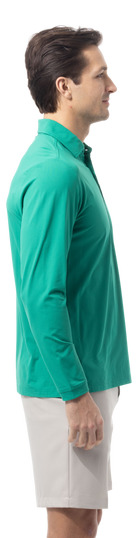 SANSOLEIL'S MEN'S SOLAIR LONG SLEEVE POLO. VARSITY GREEN 900841A - SanSoleil