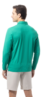SANSOLEIL'S MEN'S SOLAIR LONG SLEEVE POLO. VARSITY GREEN 900841A - SanSoleil