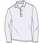 White with Navy mini dots long-sleeve men's polo shirt