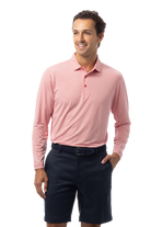 MEN'S SOLMELANGE ICE MINI-STRIPE POLO. RED-WHITE. 900841MM - SanSoleil