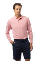 MEN'S SOLMELANGE ICE MINI-STRIPE POLO. RED-WHITE. 900841MM - SanSoleil