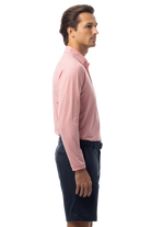 MEN'S SOLMELANGE ICE MINI-STRIPE POLO. RED-WHITE. 900841MM - SanSoleil