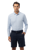 MEN'S SOLMELANGE ICE MINI-STRIPE POLO. MALIBU.  900841MM - SanSoleil