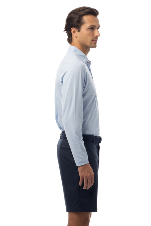 MEN'S SOLMELANGE ICE MINI-STRIPE POLO. MALIBU.  900841MM