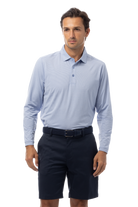 MEN'S SOLMELANGE ICE MINI-STRIPE POLO. PERI-WHITE. 900841MM - SanSoleil