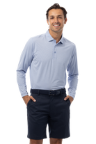 MEN'S SOLMELANGE ICE MINI-STRIPE POLO. PERI-WHITE. 900841MM - SanSoleil