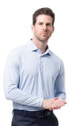 MEN'S SOLMELANGE ICE MINI-STRIPE POLO. MALIBU.  900841MM - SanSoleil