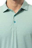 MEN'S SOLMELANGE ICE MINI-STRIPE POLO. GREEN WHITE. 900841MM - SanSoleil