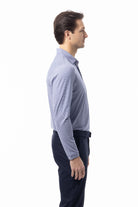 MEN'S SOLMELANGE ICE MINI-STRIPE POLO. MIDNIGHT WHITE. 900841MM - SanSoleil