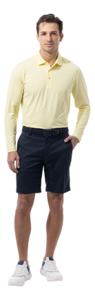 MEN'S SOLMELANGE ICE MINI-STRIPE POLO. YELLOW WHITE. 900841MM - SanSoleil