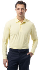 MEN'S SOLMELANGE ICE MINI-STRIPE POLO. YELLOW WHITE. 900841MM - SanSoleil