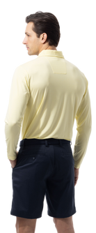 MEN'S SOLMELANGE ICE MINI-STRIPE POLO. YELLOW WHITE. 900841MM - SanSoleil