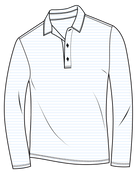 SANSOLEIL'S MEN'S SOLAIR LONG SLEEVE POLO. WHITE COASTAL. STRIPE. 900841S - SanSoleil