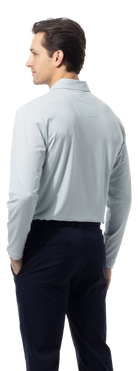 MEN'S SOLAIR LONG SLEEVE POLO. WHITE. MATRIX. GREEN NAVY. 900841A - SanSoleil