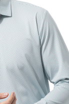 MEN'S SOLAIR LONG SLEEVE POLO. WHITE. MATRIX. GREEN NAVY. 900841A - SanSoleil