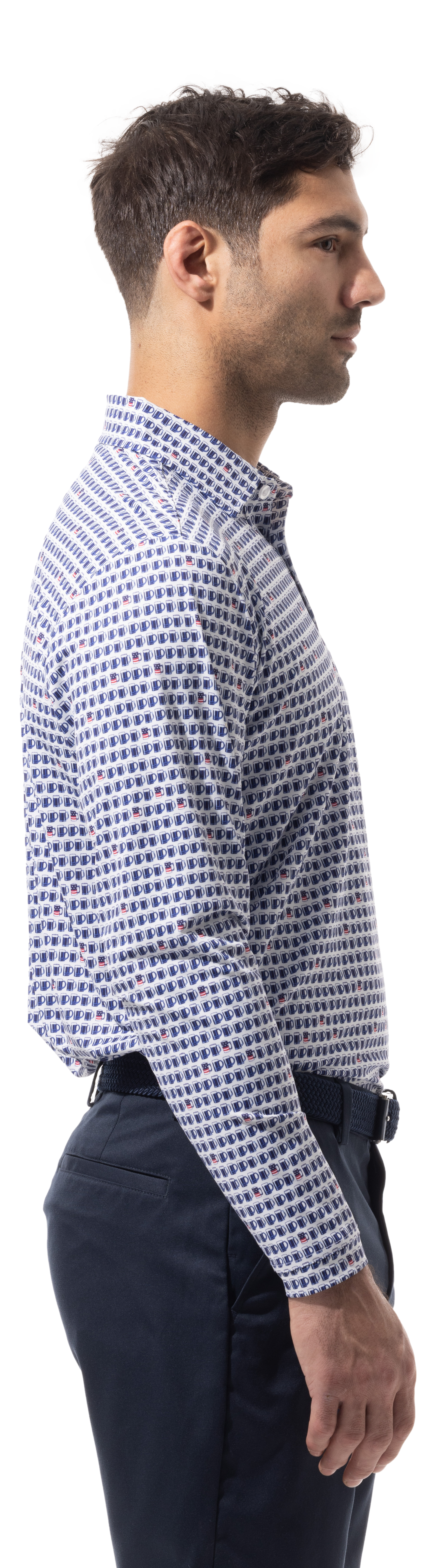 MEN'S SOLTEK ICE LONG SLEEVE PRINT POLO. US ALE.  900841P - SanSoleil