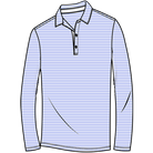 SOLMELANGE MINI-STRIPE LONG-SLEEVE POLO. PERI-WHITE. 900841MM
