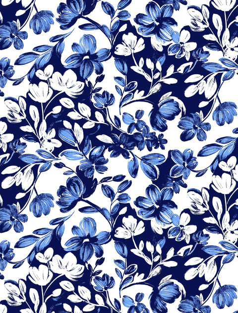 SANSOLEIL 1/4 ZIP MOCK WITH PIPING. JARDIN. CORNFLOWER-NAVY. 900445P - SanSoleil