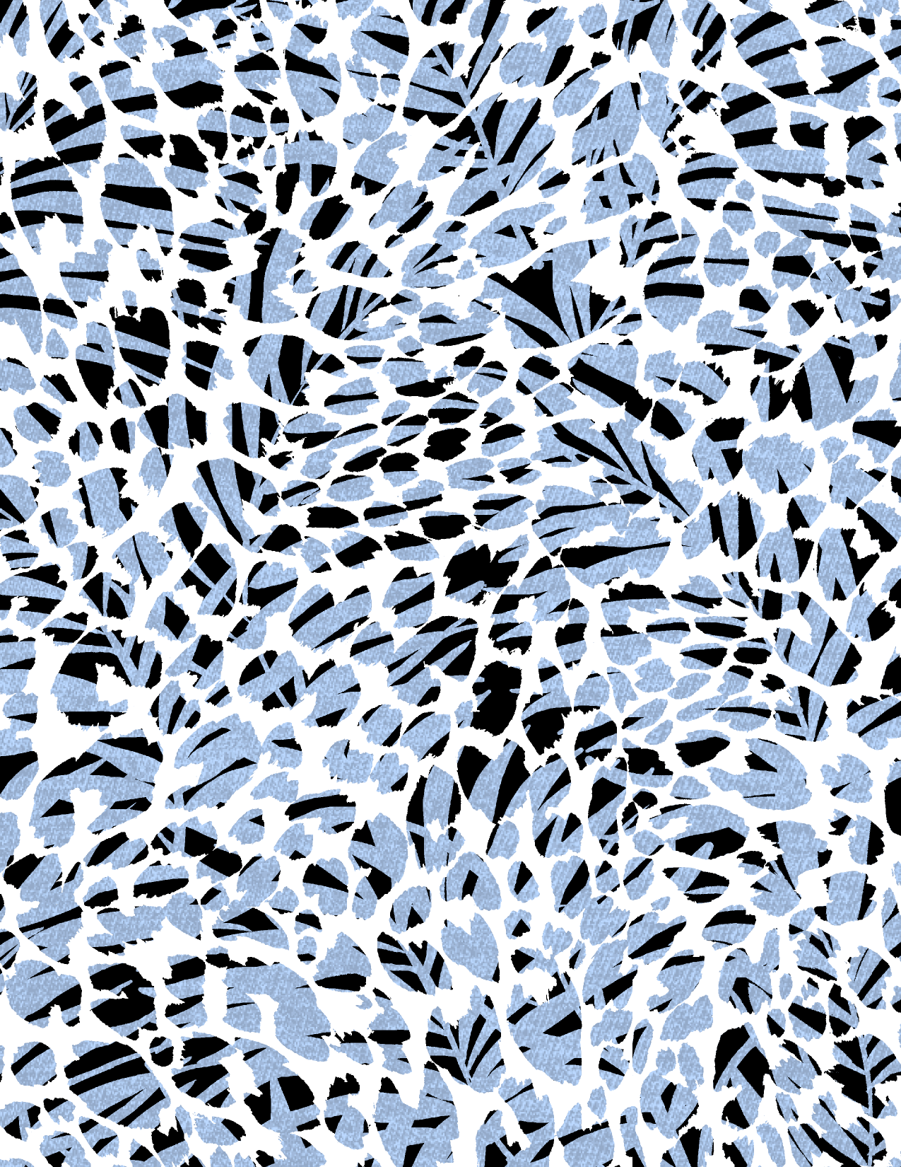 SANSOLEIL SOLMELANGE 1/4 ZIP PRINT MOCK. JUNGLE CAT. BLUE 900453P - SanSoleil