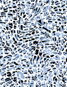 SANSOLEIL SOLMELANGE 1/4 ZIP PRINT MOCK. JUNGLE CAT. BLUE 900453P - SanSoleil