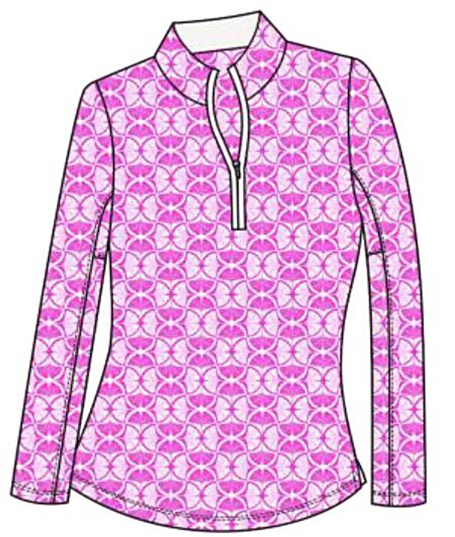 SOLCOOL 1/4 ZIP MOCK. GINKO. ORCHID. 900463 - SanSoleil