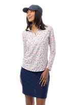 SANSOLEIL COOL ULTRA-MESH ZIP MOCK. PUTTERCUP. PINK. 900653 - SanSoleil