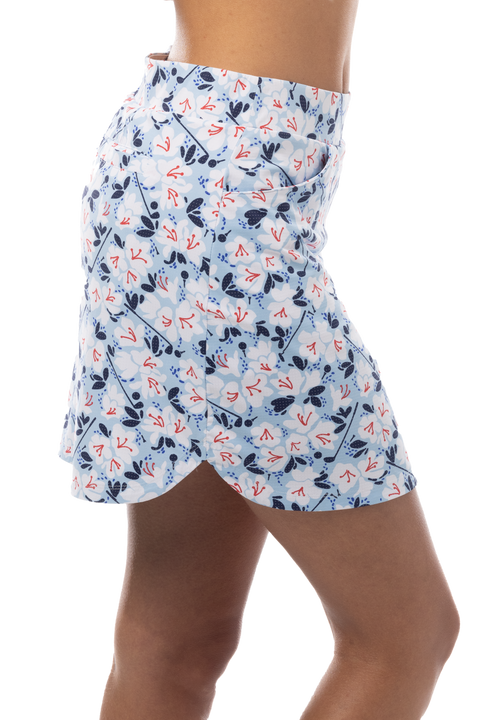 SANSOLEIL 17" GOLF SKORT. PUTTERCUP. BLUE. 900225