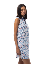 SANSOLEIL COOL ULTRA-MESH ZIP SLEEVELESS MOCK. PUTTERCUP. BLUE 900654 - SanSoleil