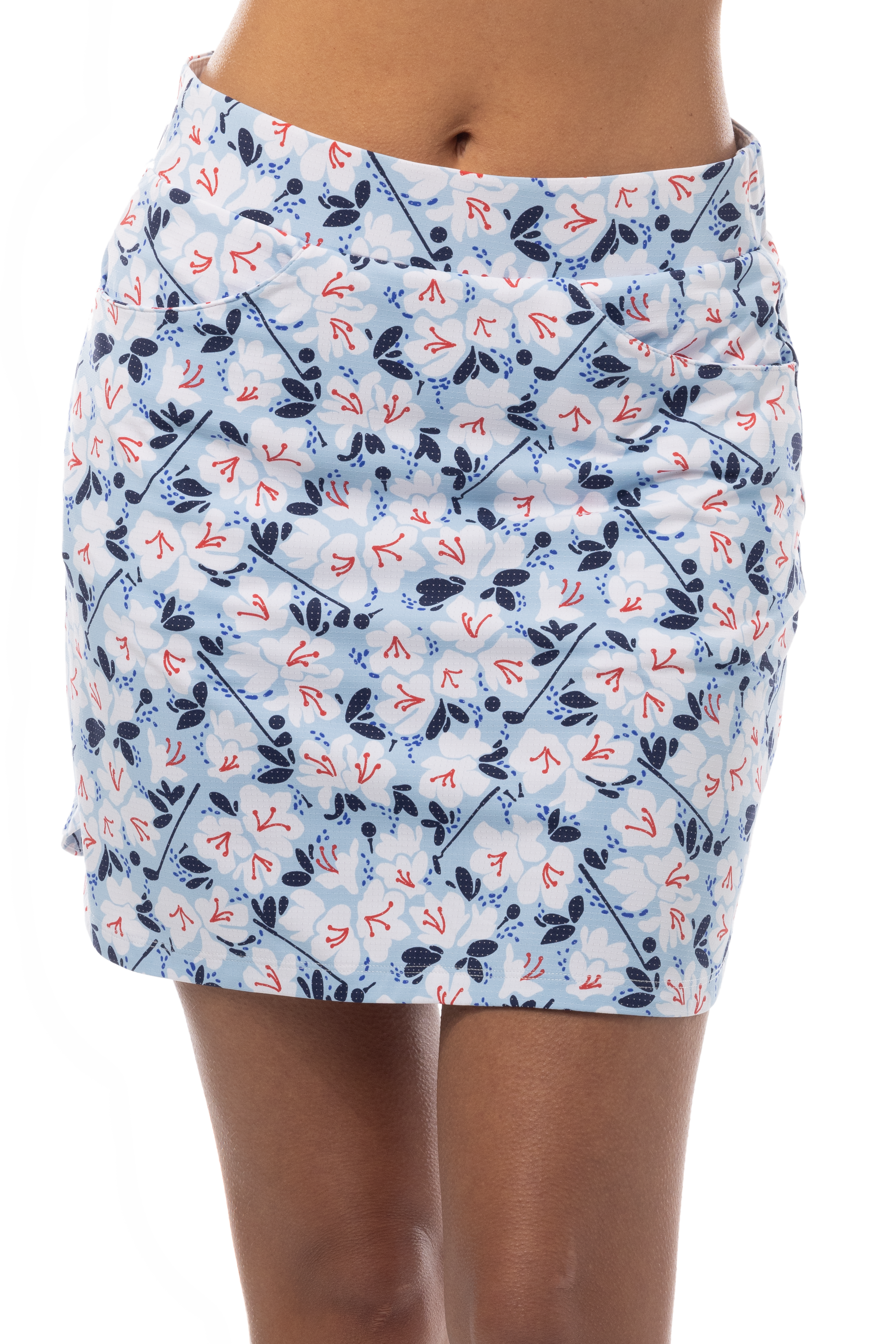 SANSOLEIL 17" GOLF SKORT. PUTTERCUP. BLUE. 900225 - SanSoleil