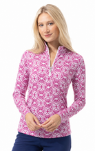 SOLCOOL 1/4 ZIP MOCK. GINGKO. ORCHID. 900463 - SanSoleil