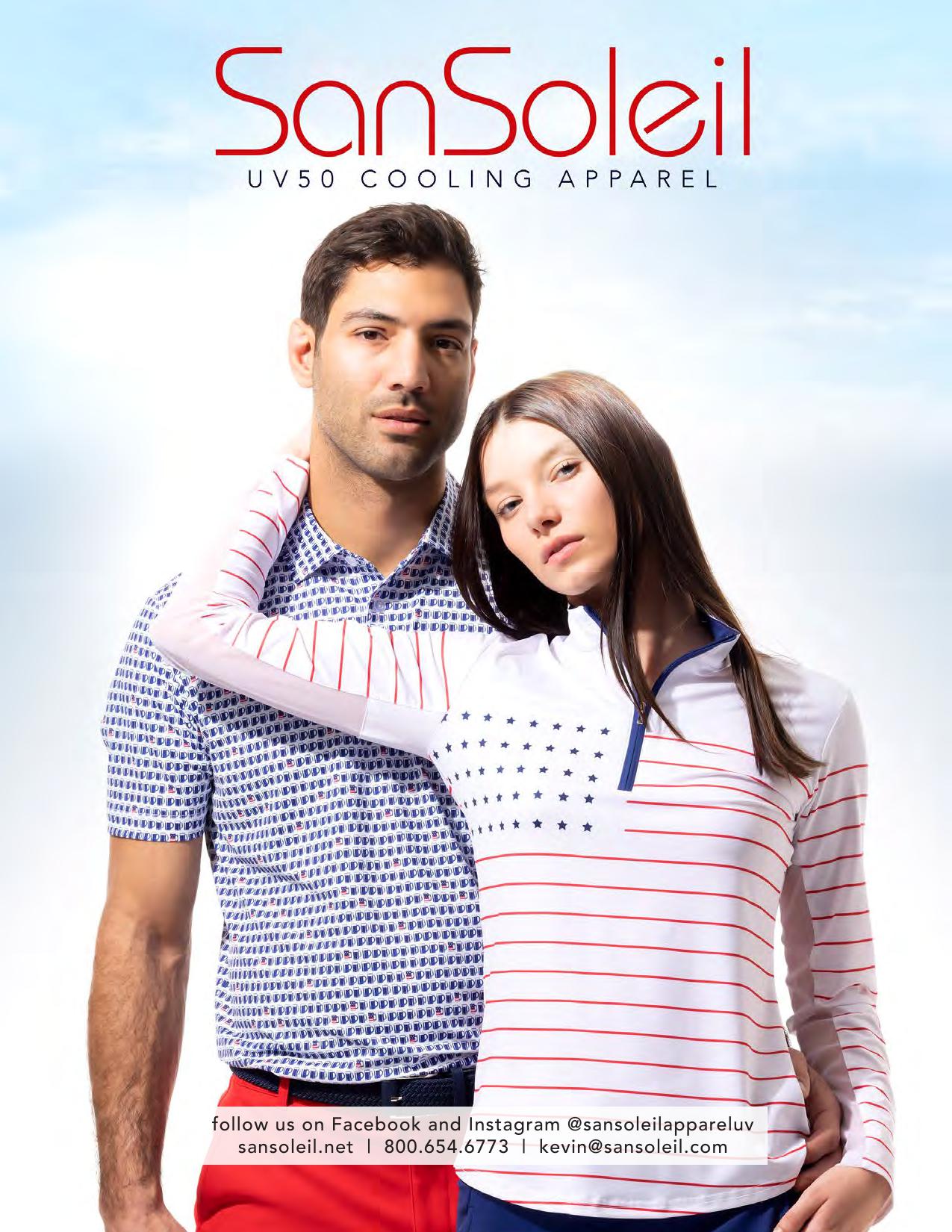 SanSoleil Golf, Tennis Cooling Apparel. UV 50 Safe