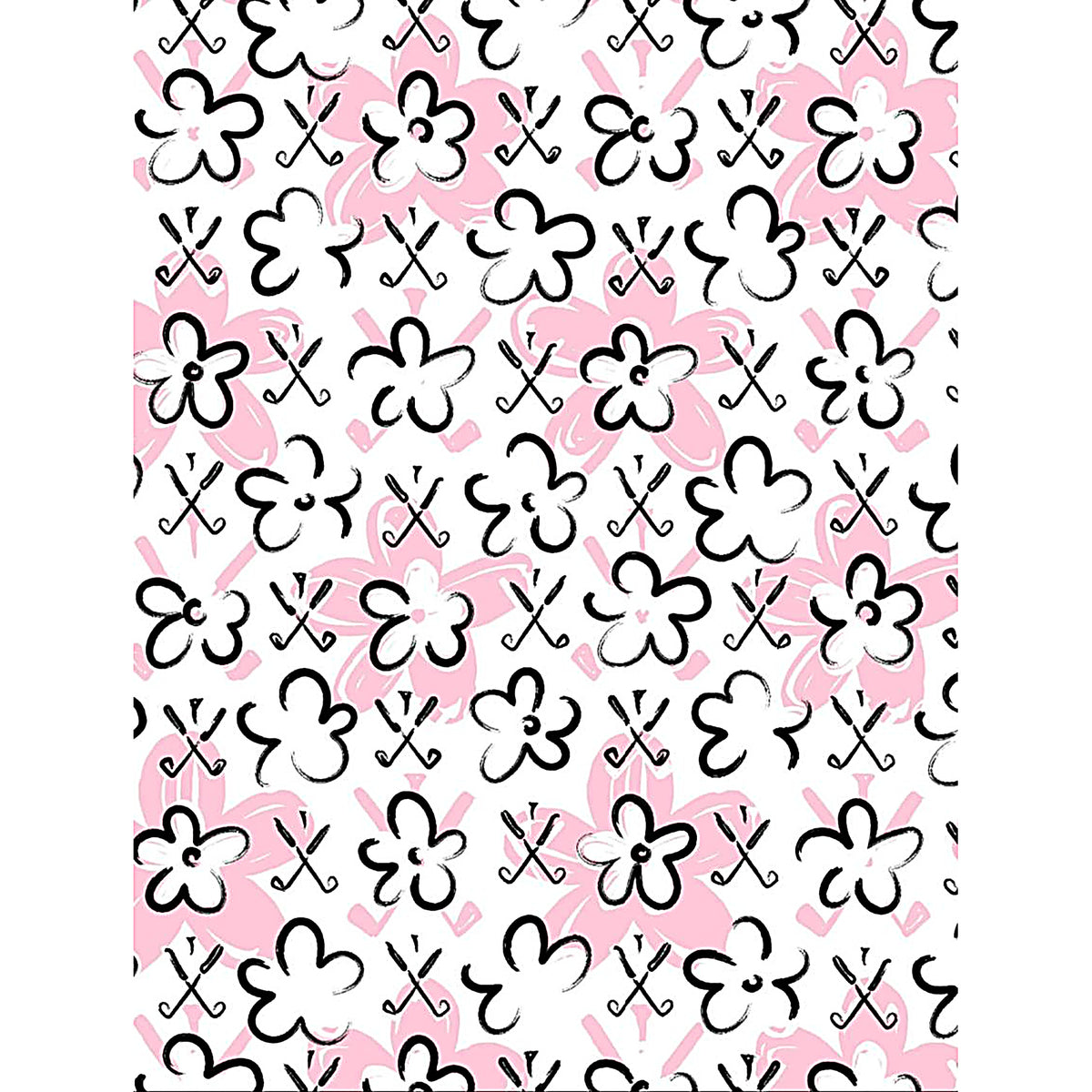 SanSoleil SolTek LUX pink sleeveless shirt with a Fairway Flowers print, short sleeve, lightweight athletic wear for women.