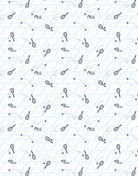 SANSOLEIL PRINT Long Sleeve Crew.  GAME SET MATCH. BLUE.  900428PR - SanSoleil