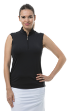 SUNGLOW SLEEVELESS MOCK - BLACK. 900439