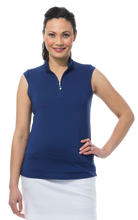 SUNGLOW SLEEVELESS MOCK - NAVY. 900439