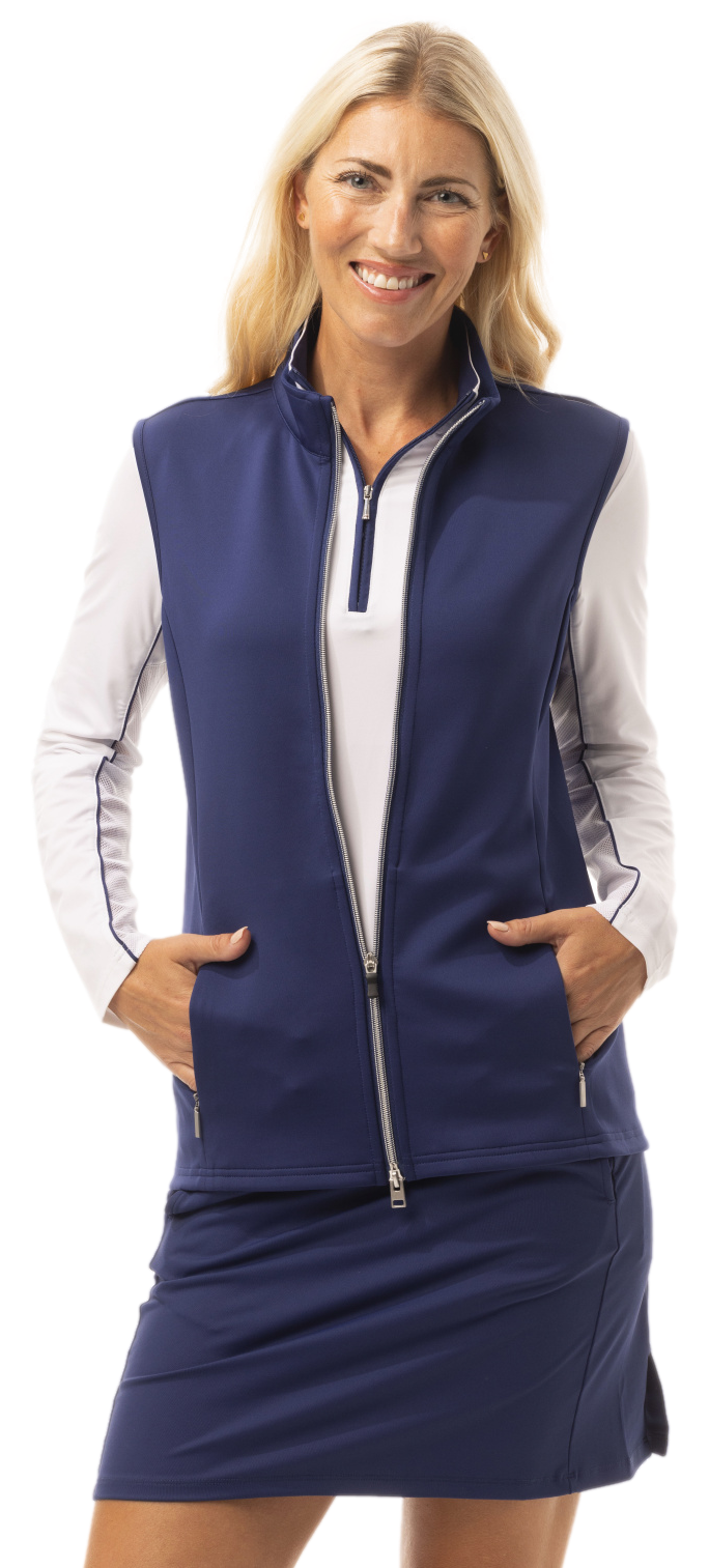 SolLayer ZIP VEST.  NAVY. 900512
