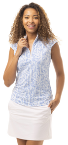 SOLTEK LUX SLEEVELESS PRINT MOCK. ZANZIBAR. BLUE. 900627P