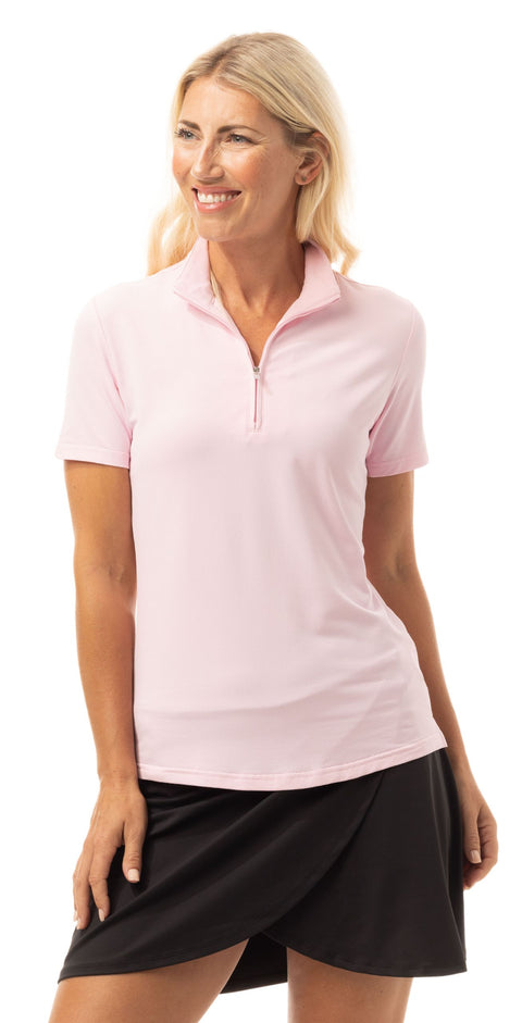 Soltek Lux Short Sleeve Mock. BALLET PINK. 900628S