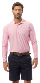 MEN'S SOLTEK ICE HEATHER POLO. MELANGE ROSE QUARTZ - 900835C